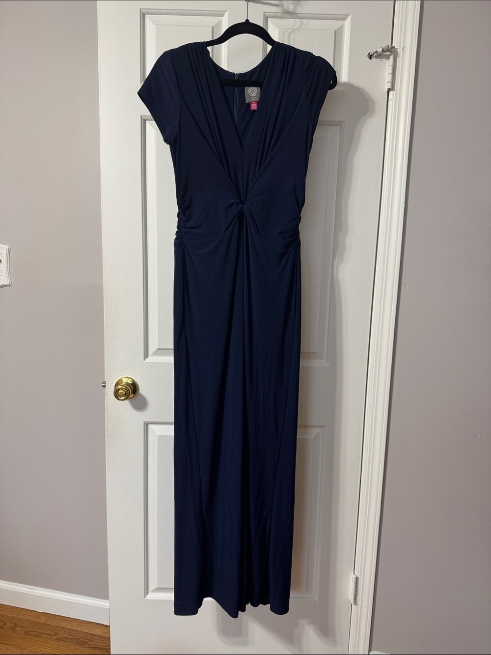 Vince Camuto Navy Twist-Front Jumpsuit